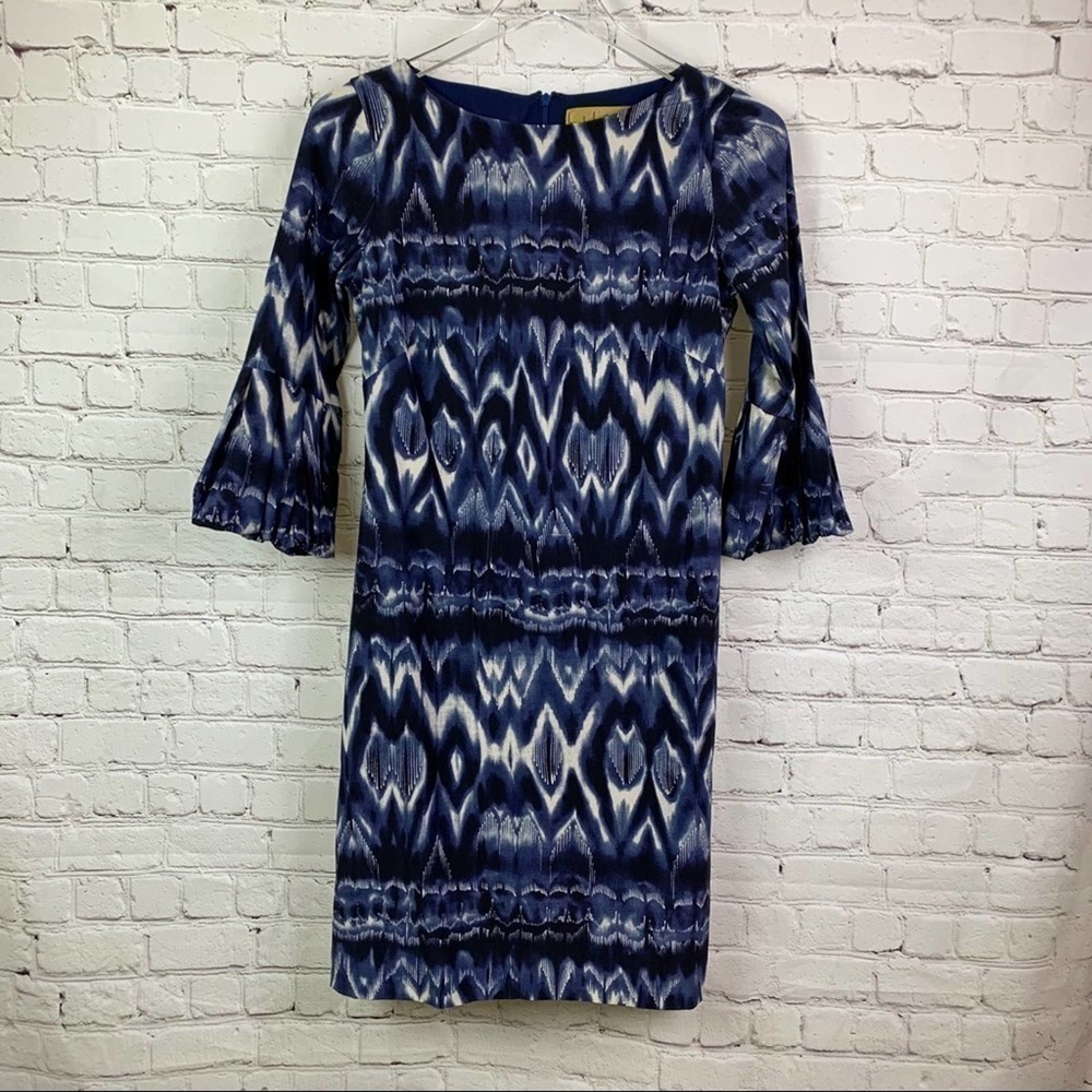 NICOLE Miller Blue&Cream Dress Small - Picture 1 of 5